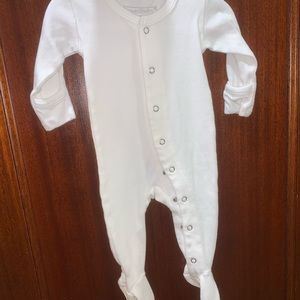 LOVED BABY WHITE FOOTED ONESIE